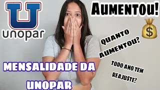 MENSALIDADE DA FACULDADE UNOPAR | PRIMEIRO REAJUSTE 💰 | quanto aumentou?