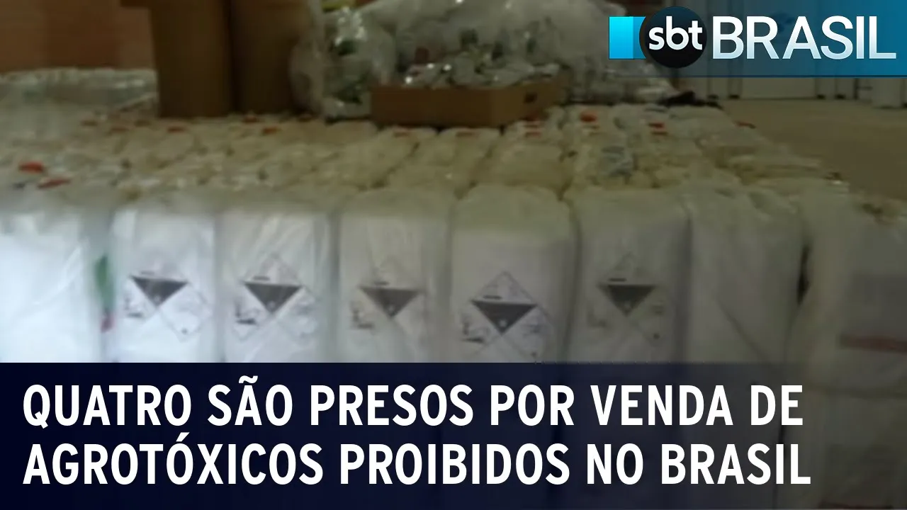 Quatro são presos por venda de agrotóxicos proibidos no Brasil | SBT Brasil (23/06/23)