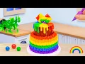 Lagu RAINBOW Skittles vs RAINBOW KitKat 🌈🍫 | Satisfying Mini Cake Challenge \u0026 ASMR Dessert