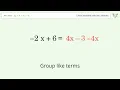 Linear equation with one unknown Solve 2x 6 4x-3 step-by-step solution