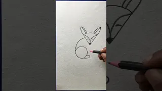 Simple and easy fox drawing with pencil