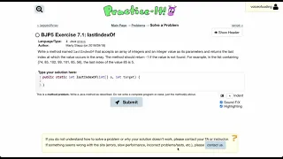 Exercise 7 1 lastIndexOf Java Tutorial Practice-It