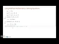 Mathematica Solving Equations