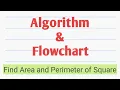 Algorithm and Flowchart to find Area and Perimeter of a Square Algorithm Flowchart