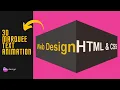 3D Marquee Text Animation Effects Using CSS Web Design CSS Animation Effects
