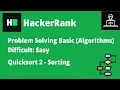 Resolviendo Quicksort 2 Sorting en HackerRank B-Coding