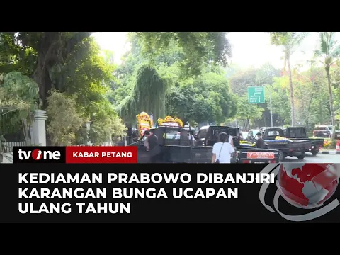 Karangan Bunga Ucapan Ulang Tahun Untuk Prabowo Berjejer di Kertanegara