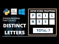 Count the Distinct Letters in Python Online GDB Tagalog