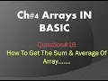 10th class ch 4 Exercise Q 16 Sum and average of array Array in Basic