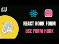 REACT HOOK FORM - USE FORM HOOK