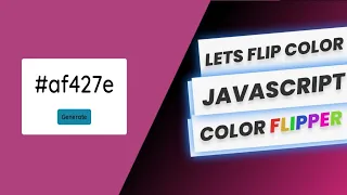 JavaScript Project Random Color Generator in JavaScript Color Flipper Project JavaScript Tutorial