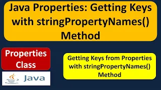 Java Properties Getting Keys with stringPropertyNames Method Java properties Java Tutorial