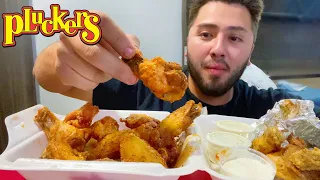 Trying Pluckers Wings for the first Time Mukbang