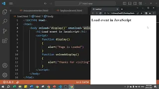 Window event in JavaScript event in JavaScript JavaScript Tutorial in Hindi Part 57