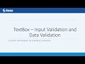 TextBox 1 - Input Validation and Data Validation