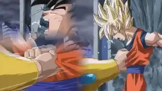 Goku gut punch repeatedly Broly