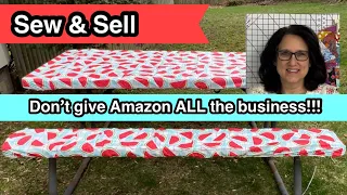 Sew And Sell Fitted Vinyl Tablecloth Cover for Picnic Table