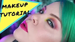 Neon Glitter Makeup Tutorial Makeup Geek & MUFE | Vintageortacky
