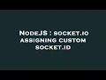 NodeJS socket io assigning custom socket id