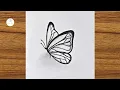 Easy butterfly drawing Cool things to draw easy for beginners Sketch drawing for beginners