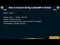How to Convert String to Base64 in Python