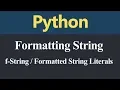 f String or Formatted String Literal in Python Hindi