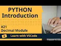 Learn with VSCode Python for Beginners Decimal Module