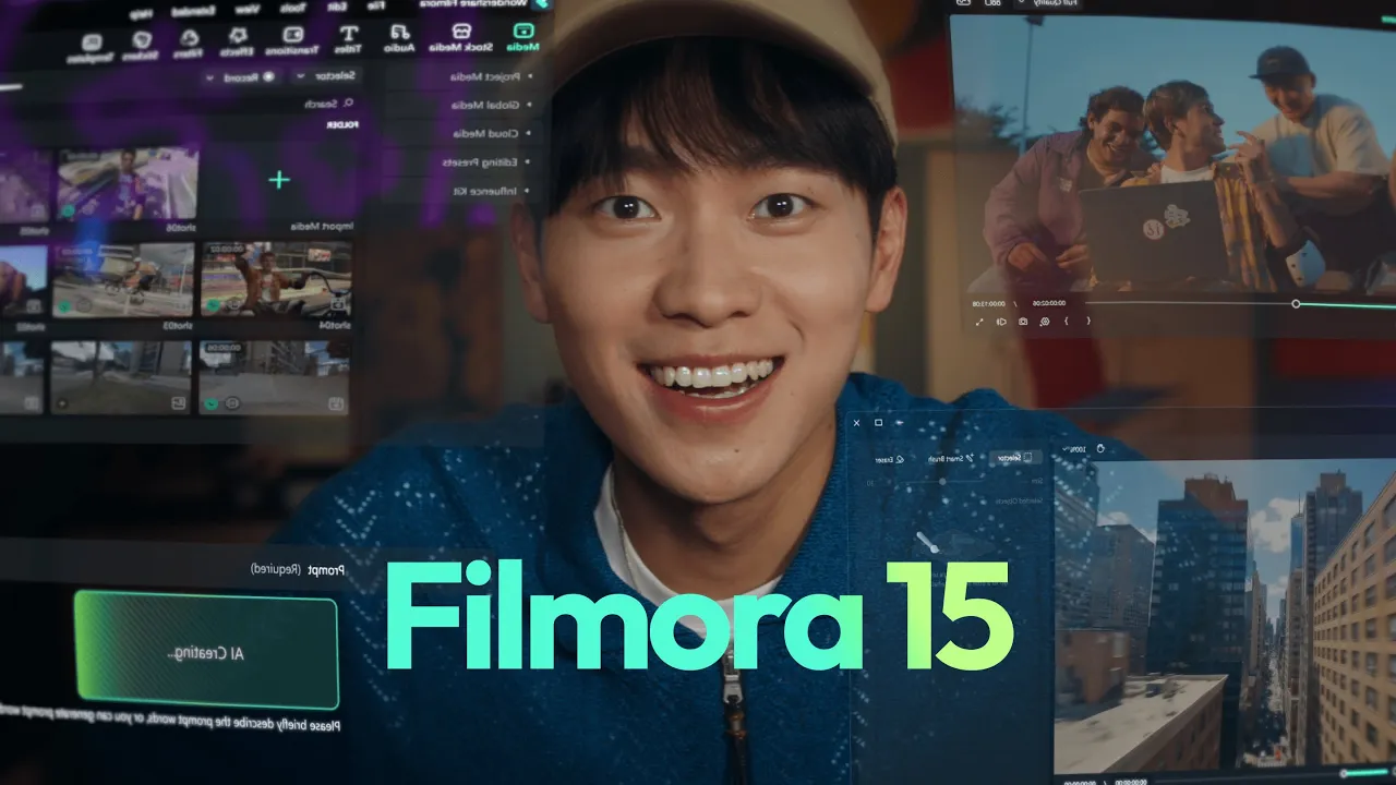 Wondershare Filmora Video Editor Português — Wondershare Filmora — Edit Like an Expert with AI (YouTube video ad)