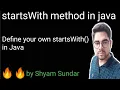 startsWith method in java Shyam Sundar