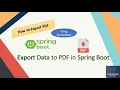 SpringBootPdfExport Export Data Into PDF In A Spring Boot C Application MySQL DB Thymeleaf
