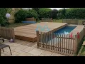 Automatic sliding pool deck cover