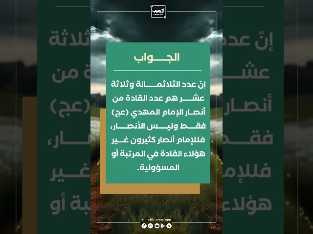 ⁣هل يُعقل أن أنصار الإمام المهدي (عج) 313 فقط