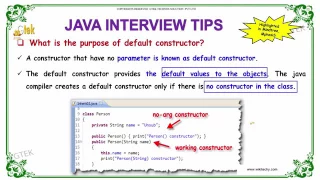 what is the purpose of default constructor in java core java interview wikitechy com