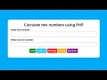 Calculate two numbers using HTML CSS and PHP