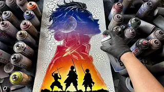 Demon Slayer Glow In The Dark SPRAY PAINTING ART By Skech