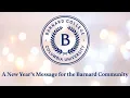 Barnard College A Message for the New Year