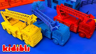 The colorful vehicles come to the rescue of the burning farm! 🚒🔥 | Cartoon for Kids | Kidibli