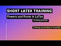 SHORT LATEX Roots Superscript Subscript in Overleaf