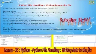 Lesson - 35 Python3