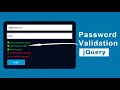 jQuery Password Validation Password Strength Validate using jQuery