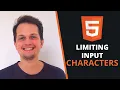 How to limit characters of an input in HTML