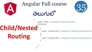 Child Routing in Angular Angular routing Nested Routing angular Angular tutorials in Telugu