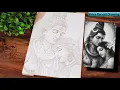 Lord Shiva Parvati Drawing How to draw Shiv Parvati Drawing tutorial Outline drawing tutorial