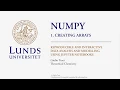 NUMPY 1 Creating Arrays