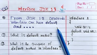Interface JDK 1 8 in Java default method in interface Java