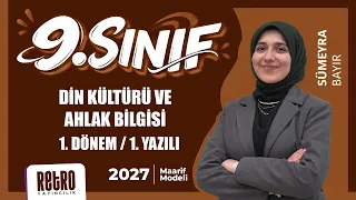 9.Sınıf Din Kültürü ve Ahlak Bilgisi → 1.Dönem / 1. Yazılı Provası ~ Sümeyra Bayır