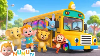 Wheels On The Bus Animals | NuNu Tv Nursery Rhymes & Kids Songs