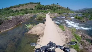 Riding the bridge near Khe Sanh, Vietnam