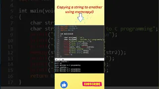 Use of memcpy function in C Coping a string into another using memcopy function