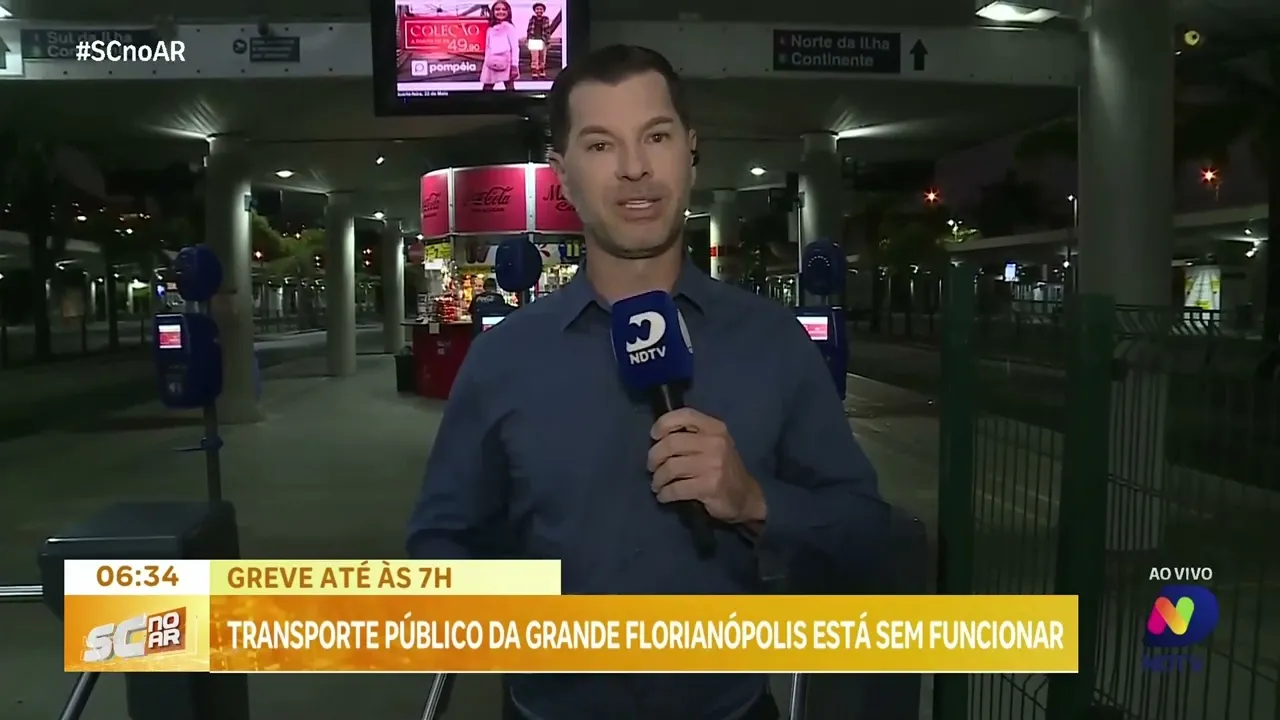 Transporte coletivo da Grande Florianópolis está sem funcionar na manhã desta quarta-feira